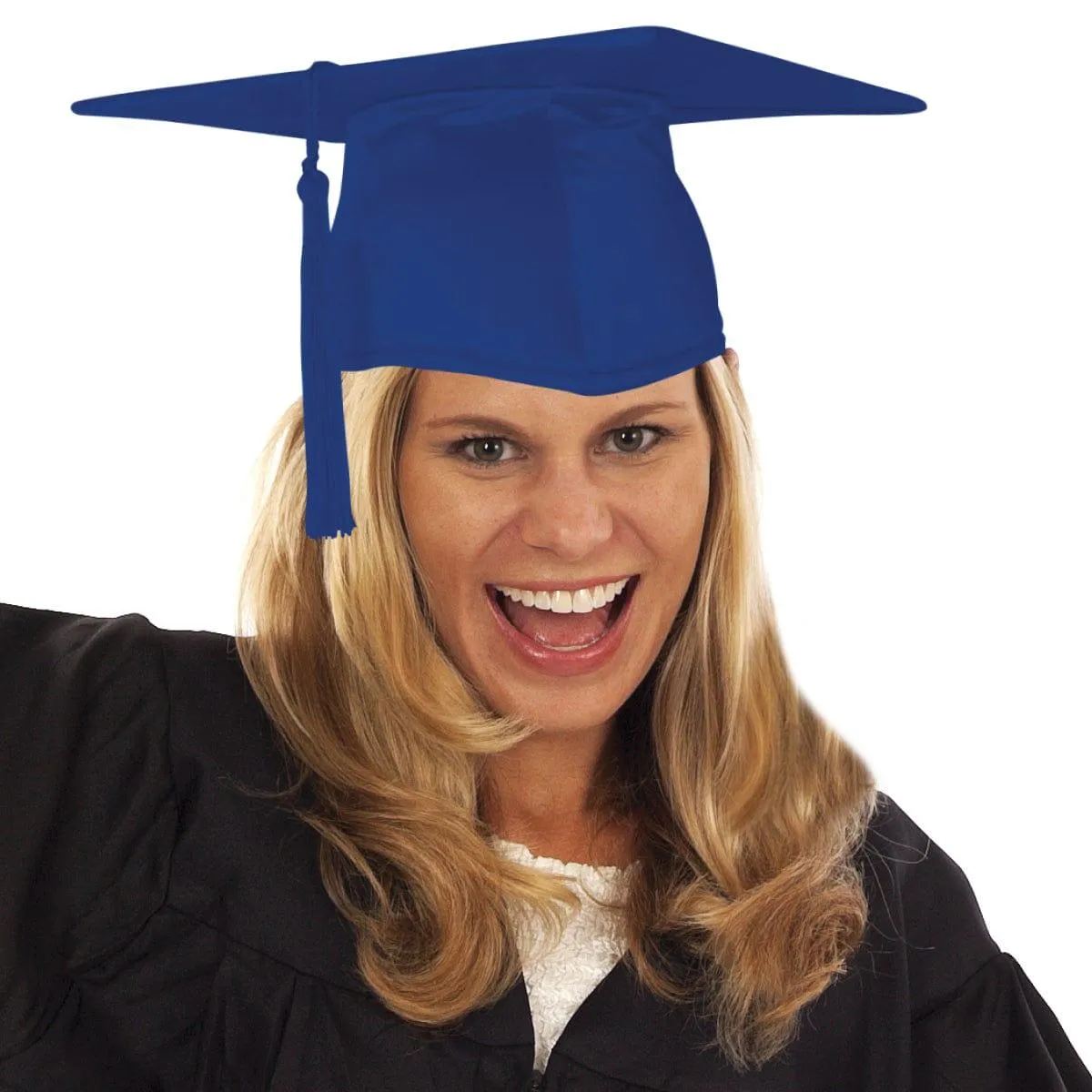 Royal Blue Graduation Hat with Tassel for Adults