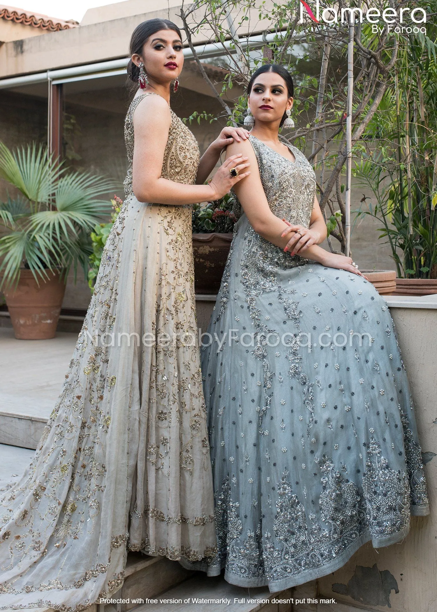 Royal Pakistani Gown Dresses for Wedding Wear #PN80