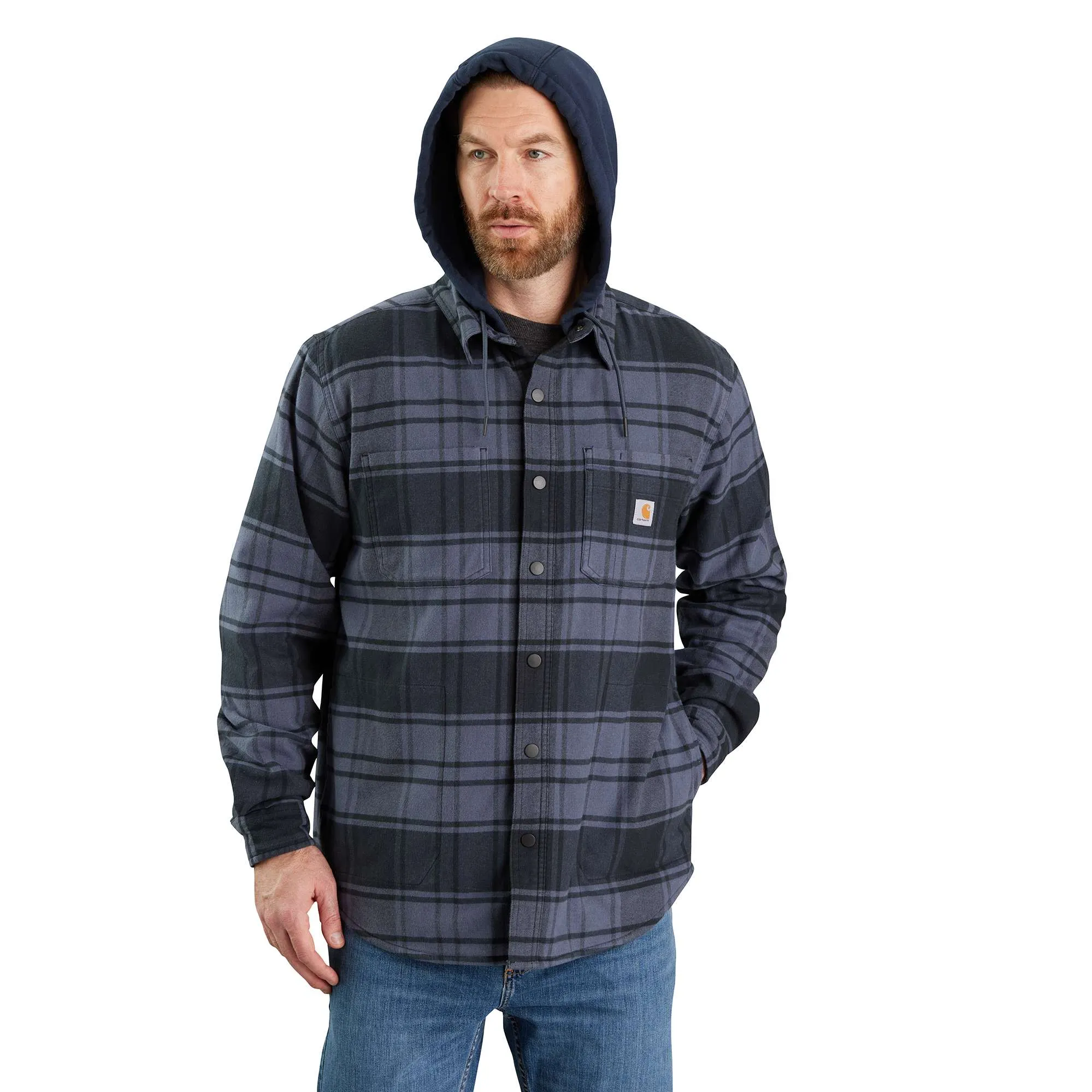 Rugged Flex® Relaxed Fit Flannel Fleece Lined Hooded Shirt Jac