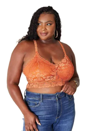 Rust Crisscross Lace Bralette
