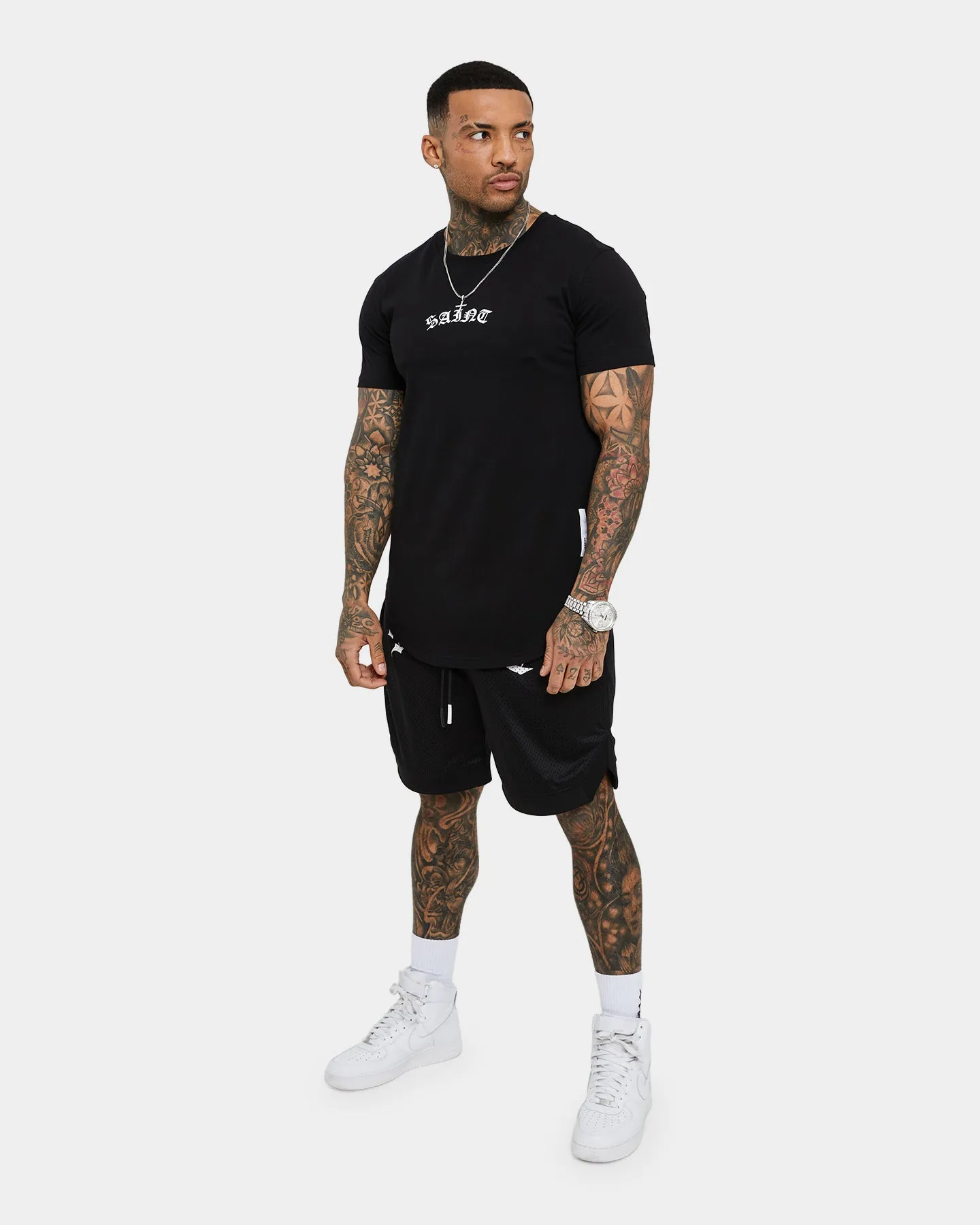 Saint Morta Day Of The Dead Basketball Shorts Black/White