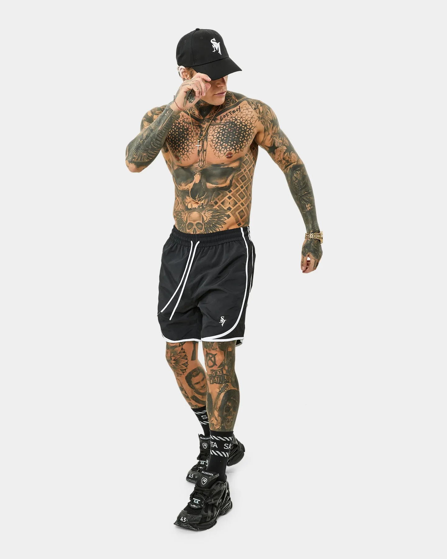 Saint Morta Icarus Vintage Running Shorts Black