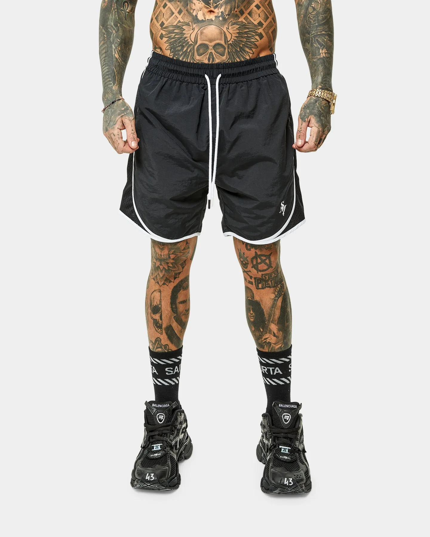Saint Morta Icarus Vintage Running Shorts Black