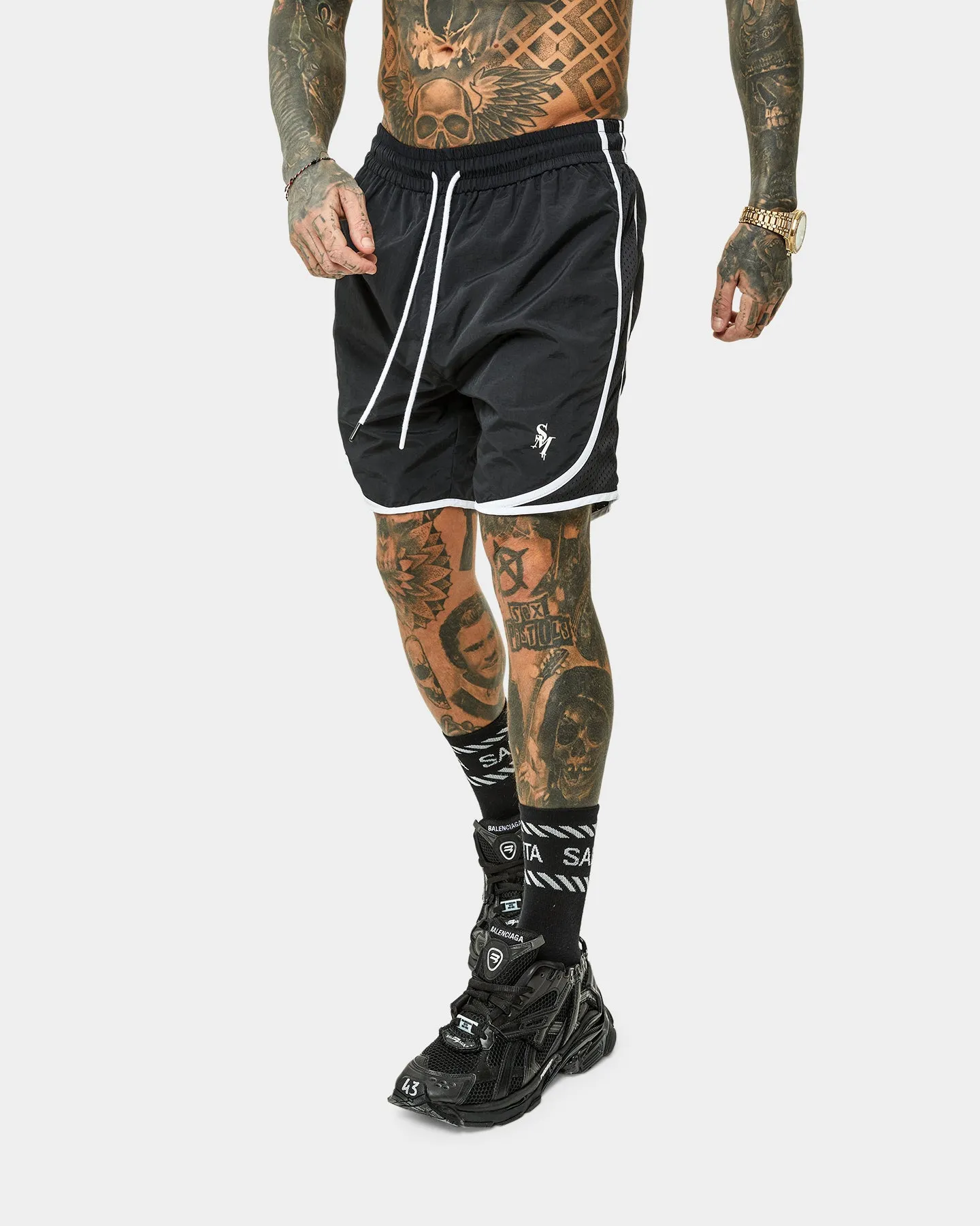 Saint Morta Icarus Vintage Running Shorts Black