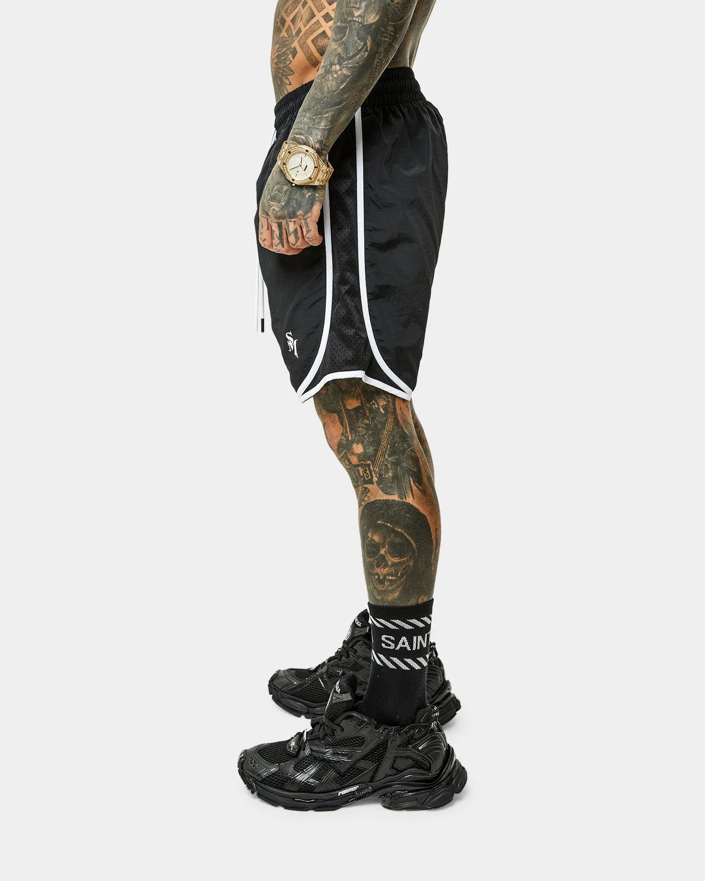 Saint Morta Icarus Vintage Running Shorts Black