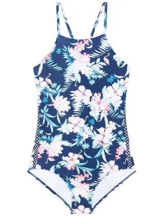 Seafolly girls swimsuit - tropical blue
