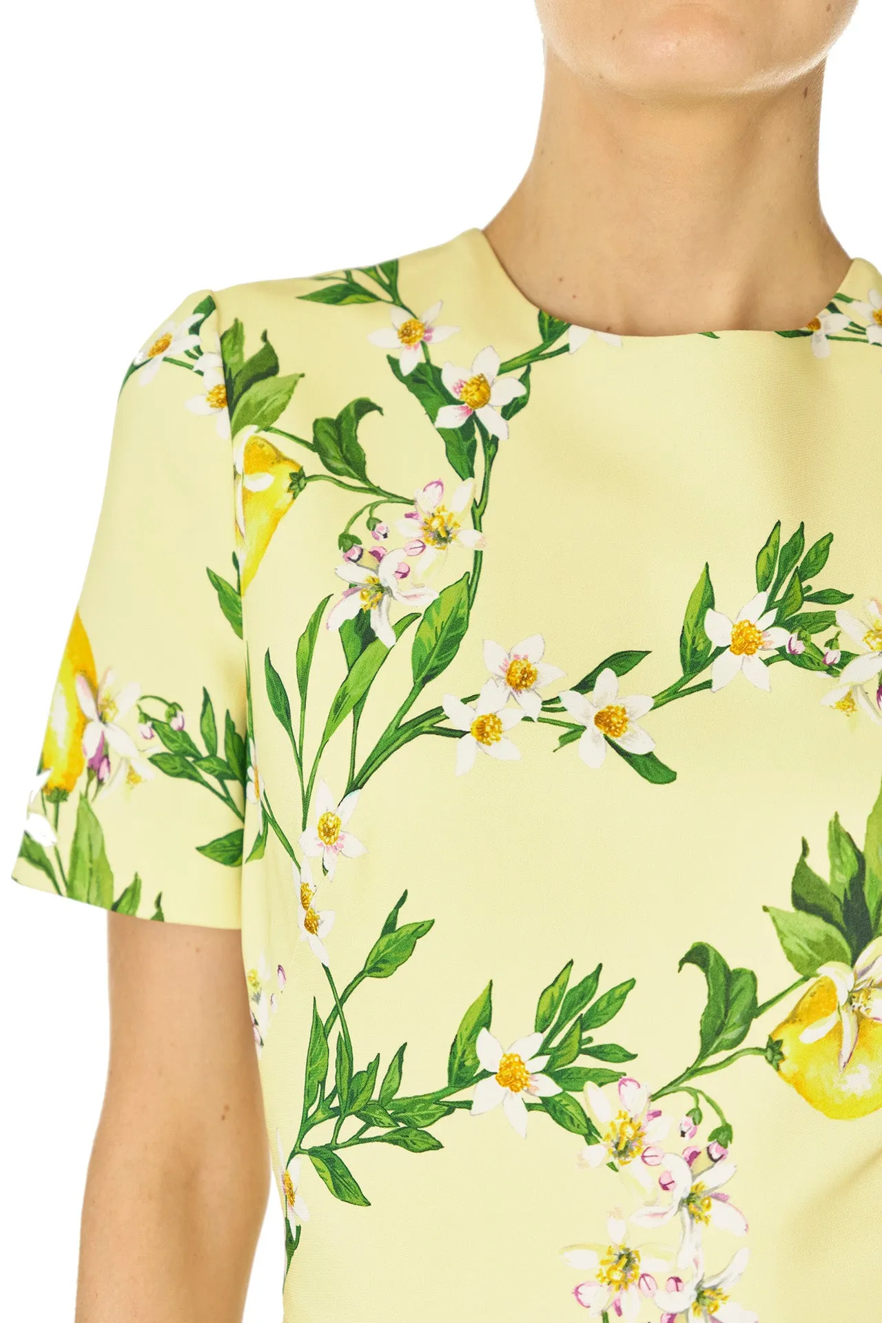 Short Sleeve Lemon Print Gown