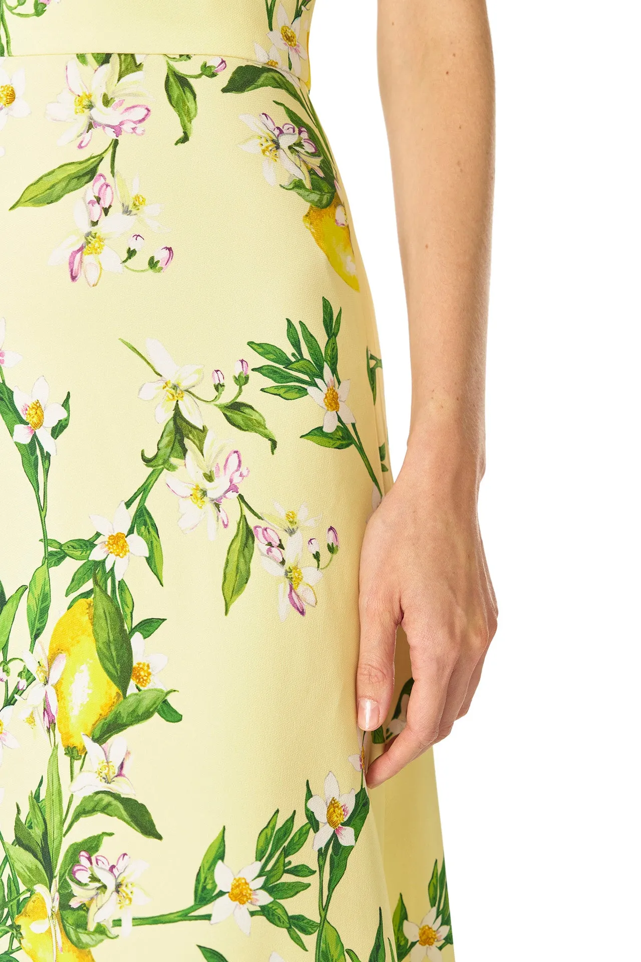 Short Sleeve Lemon Print Gown