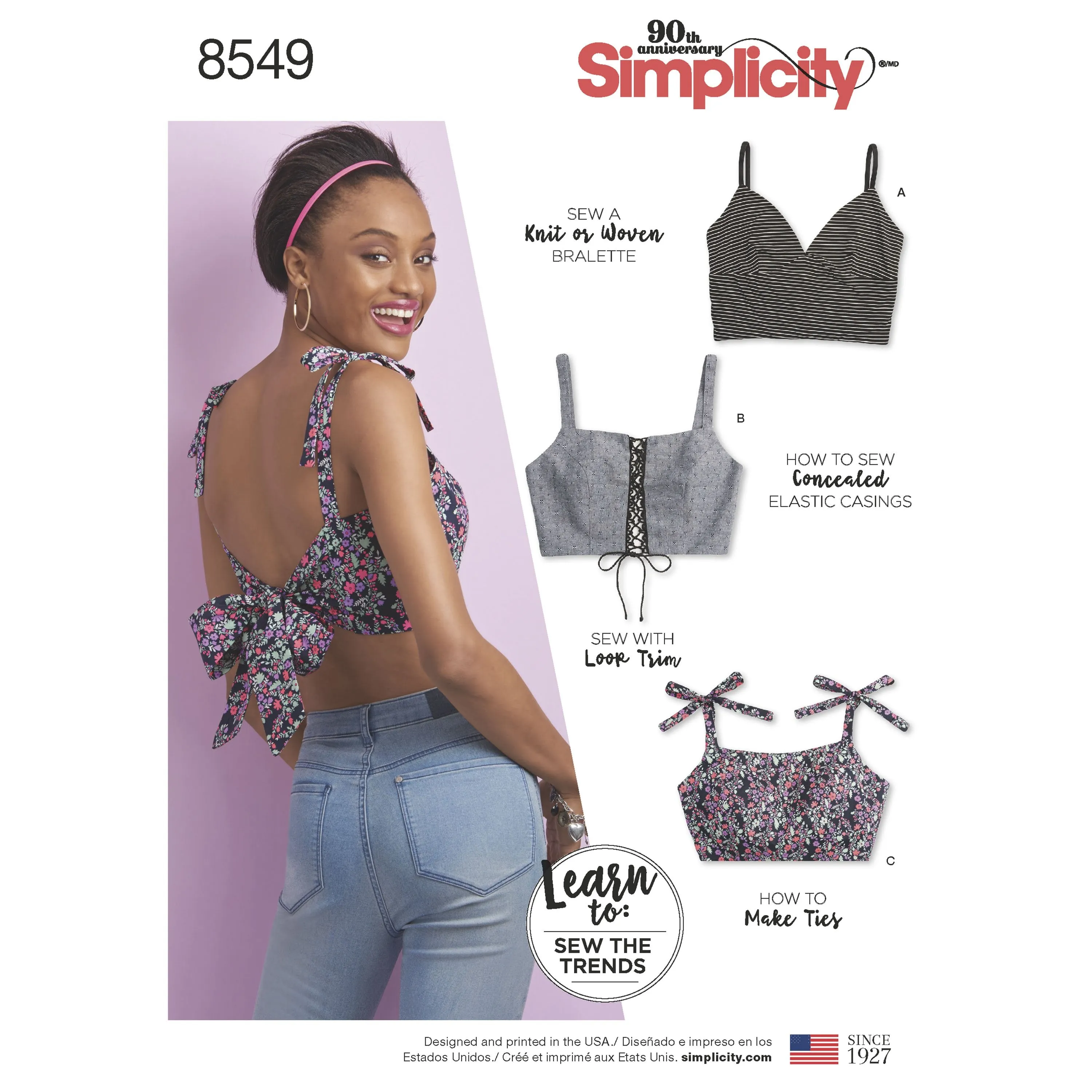 Simplicity Pattern 8549 knit or woven bra tops