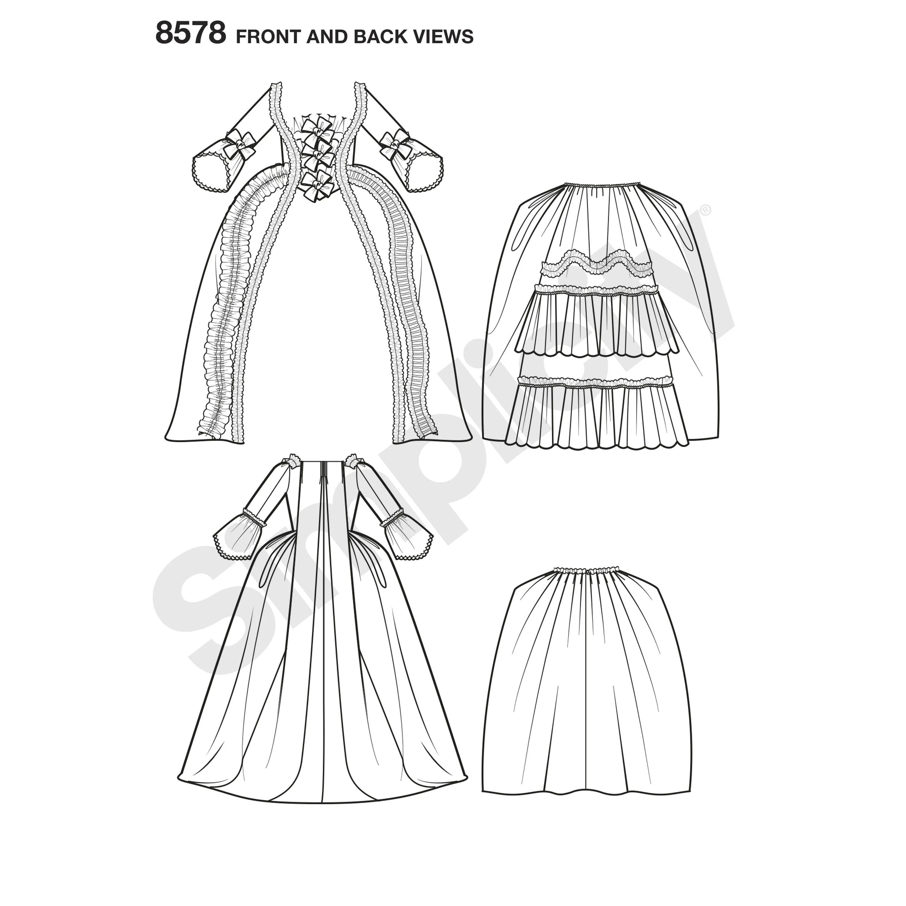Simplicity Pattern 8578 18th century costume gown