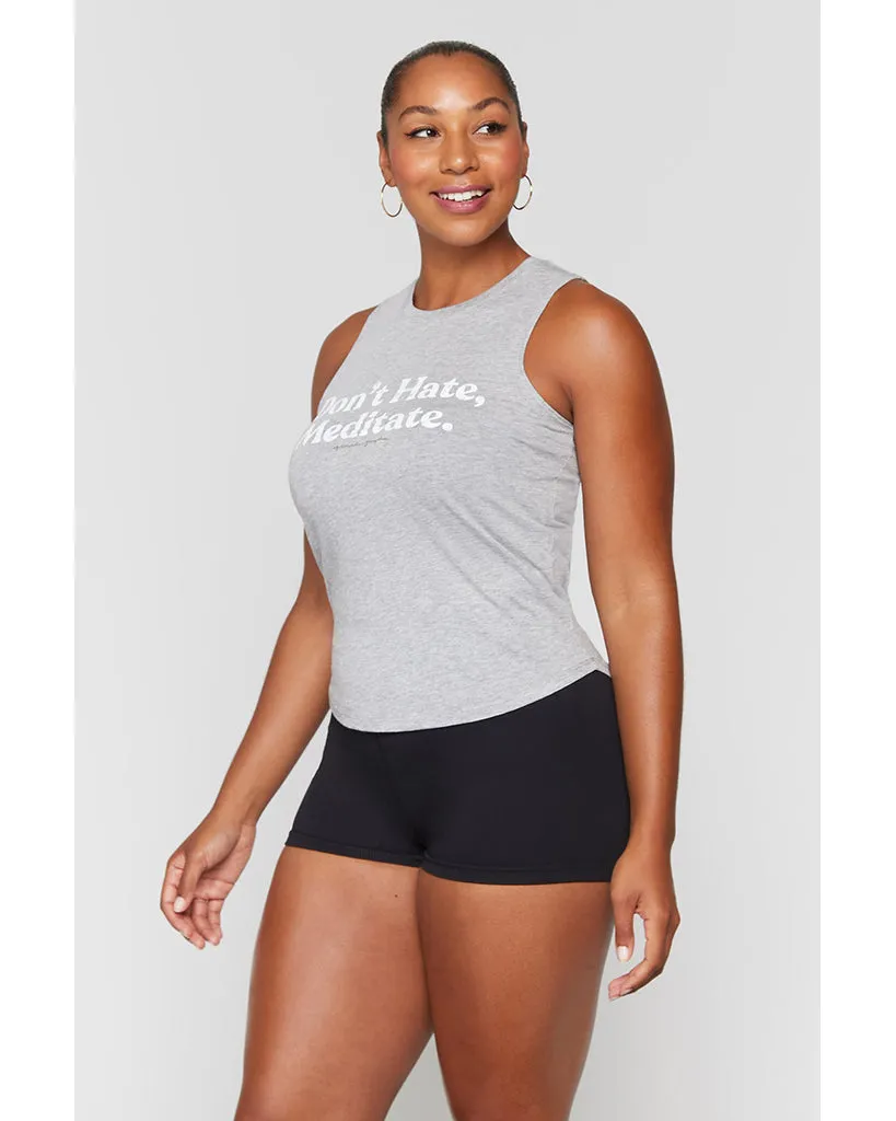 Spiritual Gangster Meditate Muscle Tank - Womens - Heather Grey