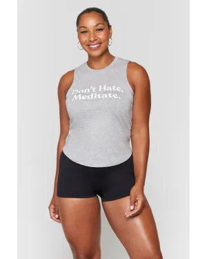 Spiritual Gangster Meditate Muscle Tank - Womens - Heather Grey