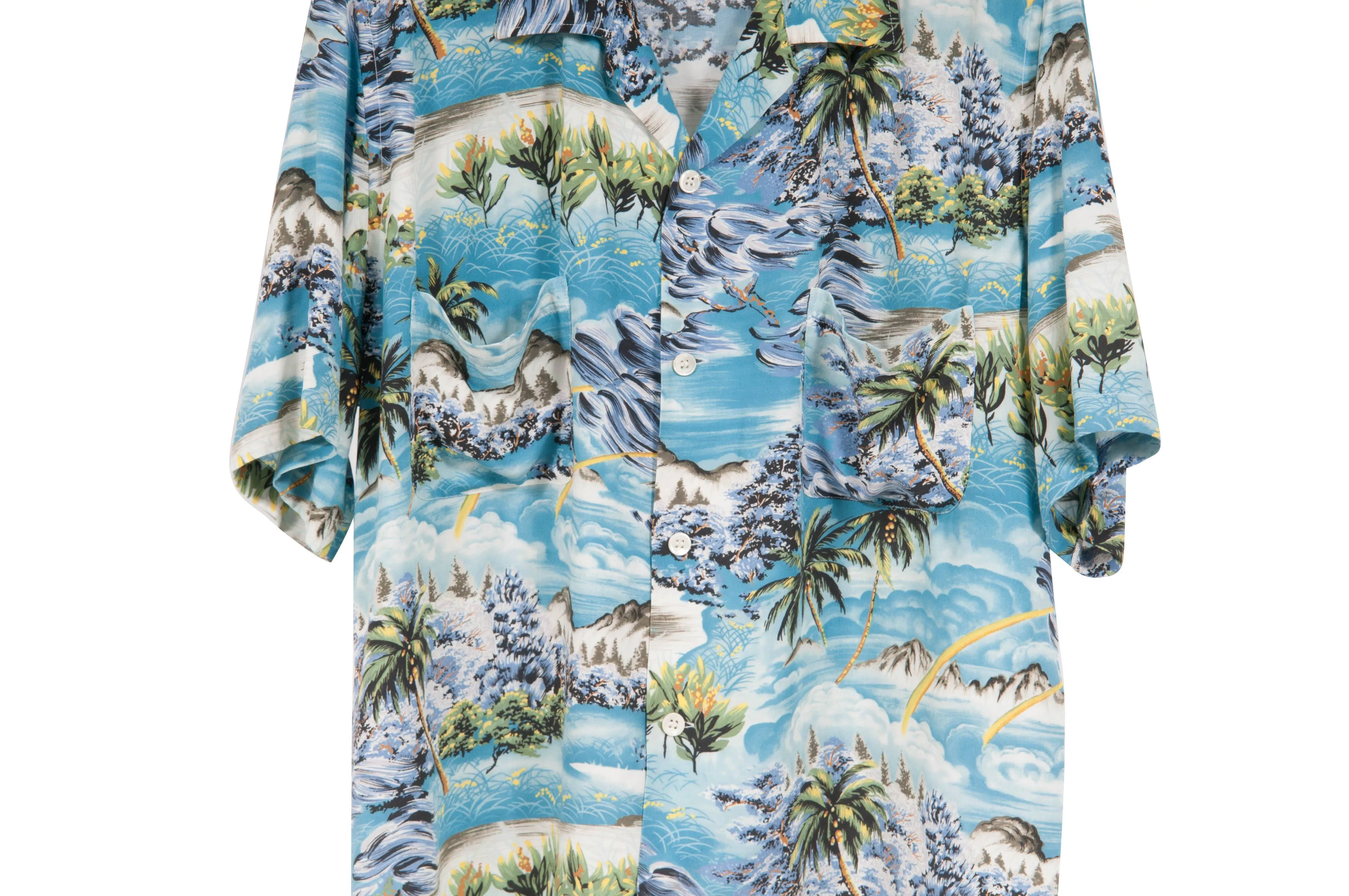 SS16 Blue Floral Hawaiian Shirt