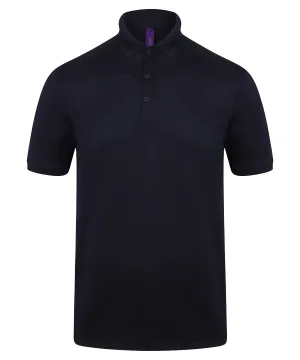 Stretch polo shirt with wicking finish (slim fit) | Oxford Navy