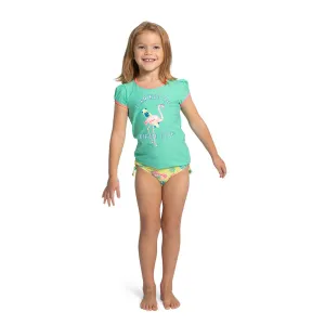 SUNUVA - Girls Aqua Miami Shades Short Sleeve Rash Vest