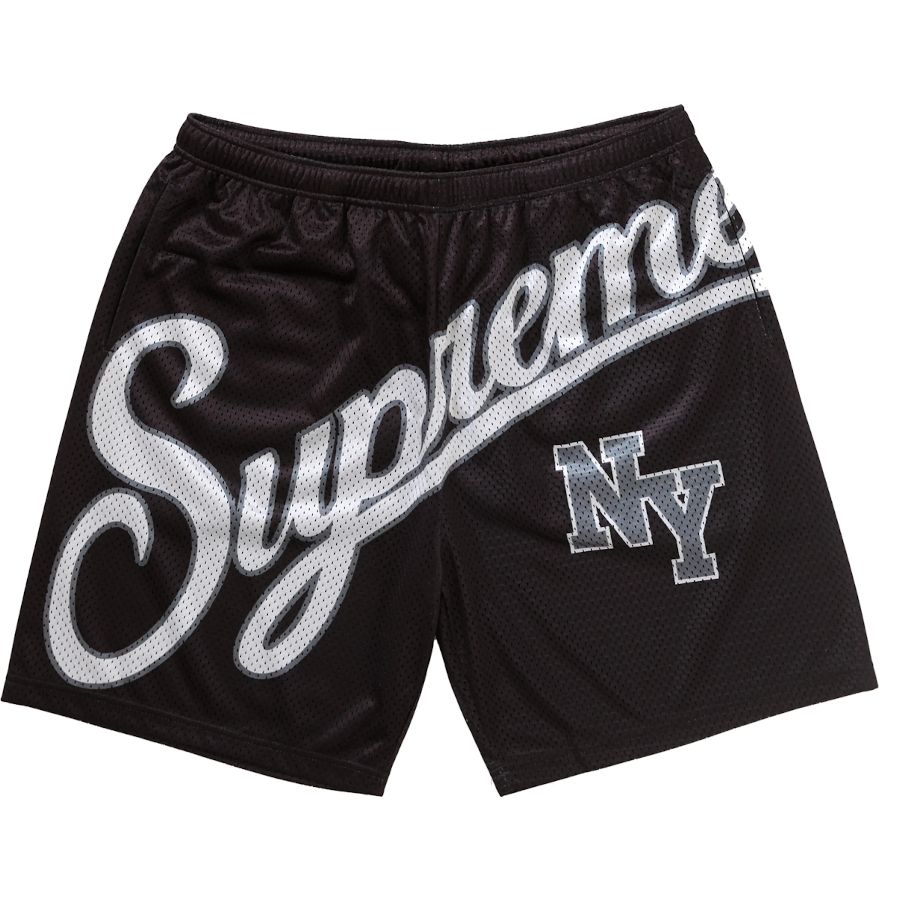Supreme Big Script Black Mesh Shorts