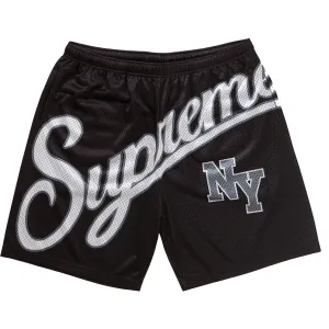 Supreme Big Script Black Mesh Shorts