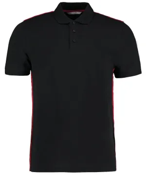 Team style slim fit polo shirt | Black/Red