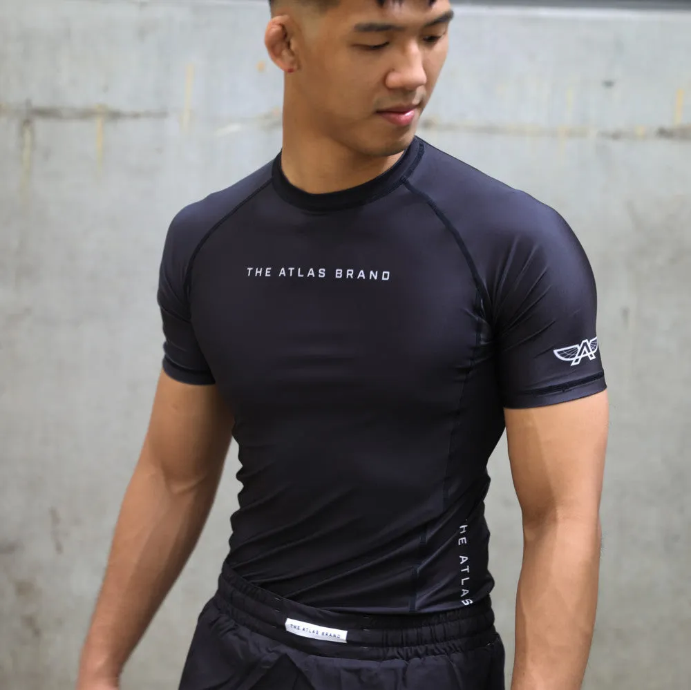 The Atlas Brand - Ranked BJJ Rash Guard - Black