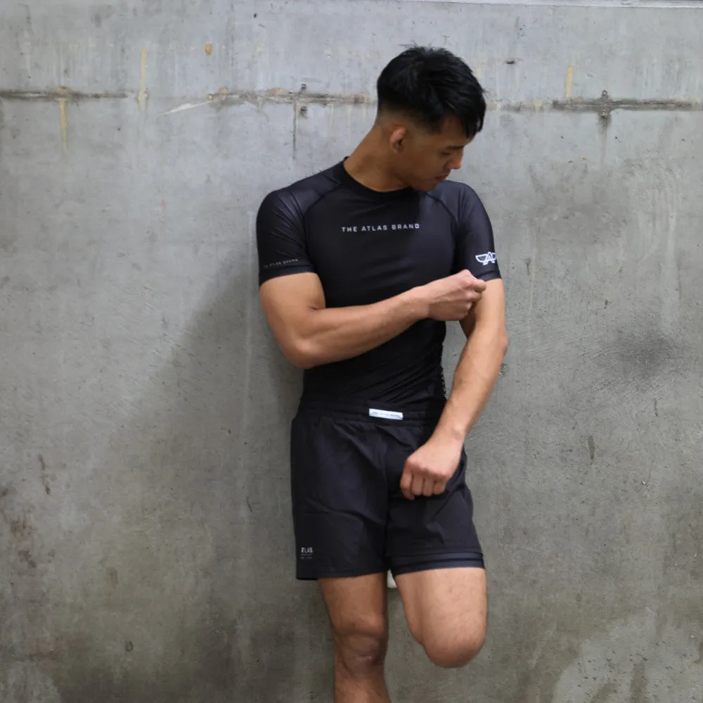 The Atlas Brand - Ranked BJJ Rash Guard - Black