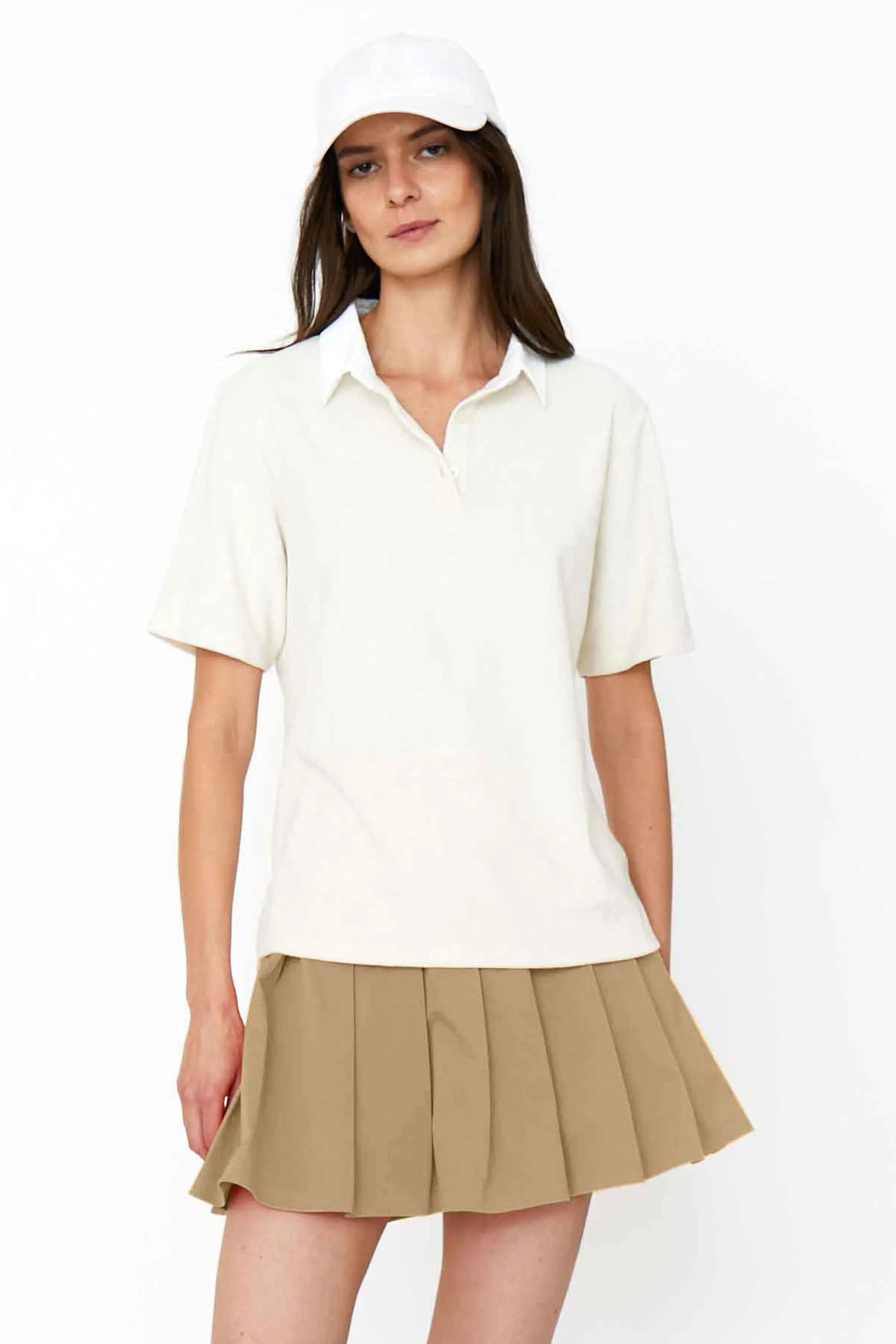 The Women's Terry Polo - Cream