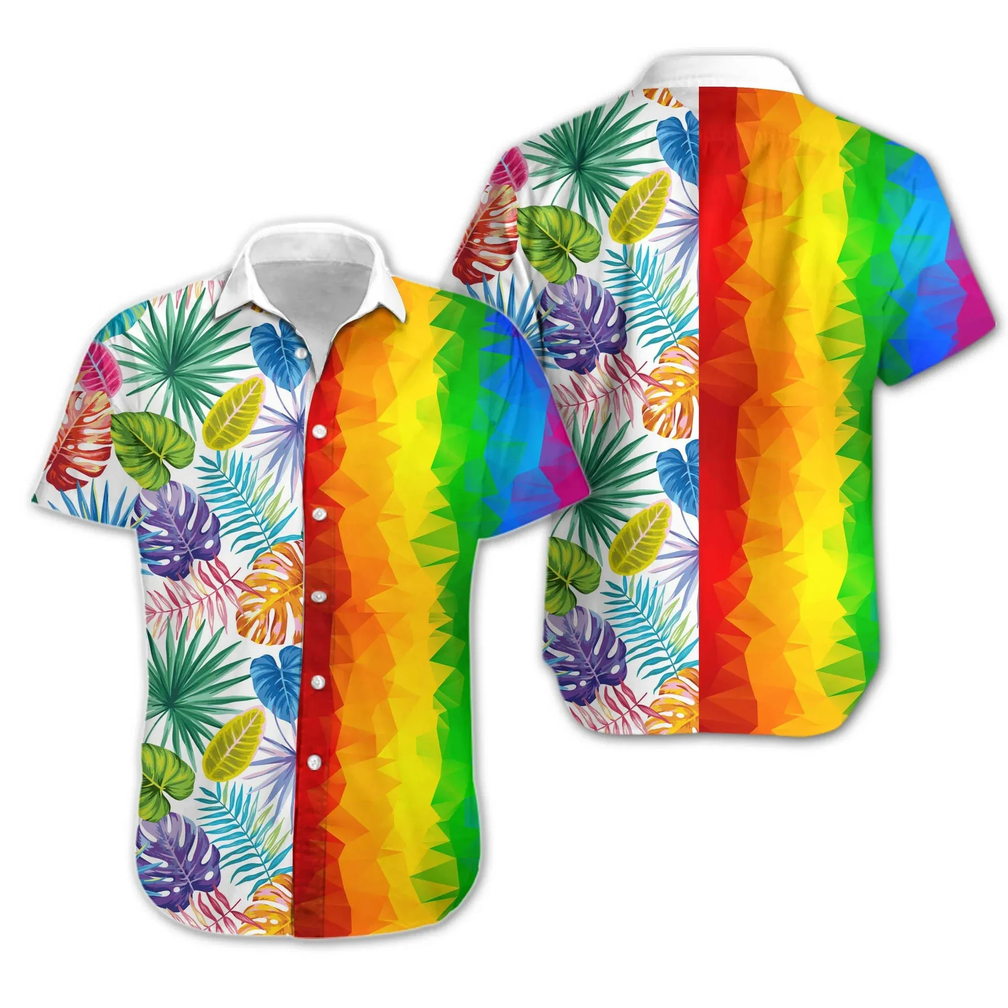 Transgender Shirt 3D Hawaiian, Awesome Lgbt Low Poly Design Hawaiian Shirt