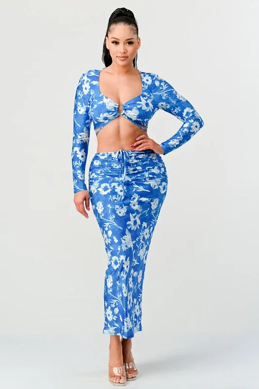 TRANSITION PRINT BLAZER AND PANT SUIT