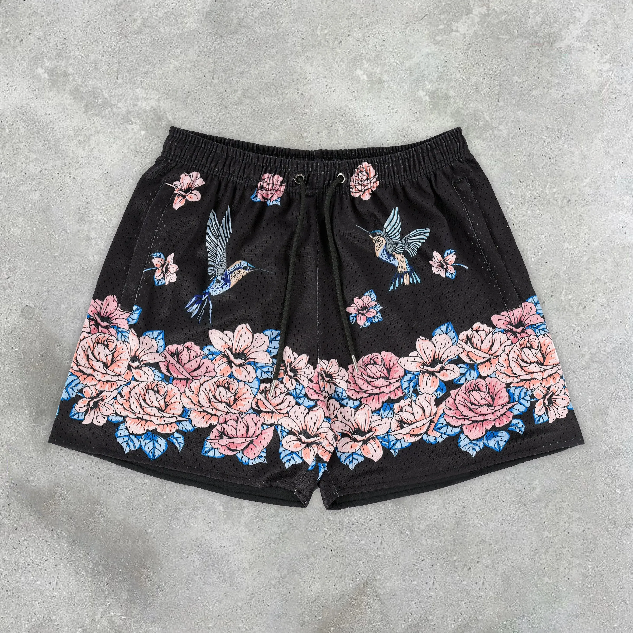 Trendy Resort Floral Mesh Shorts