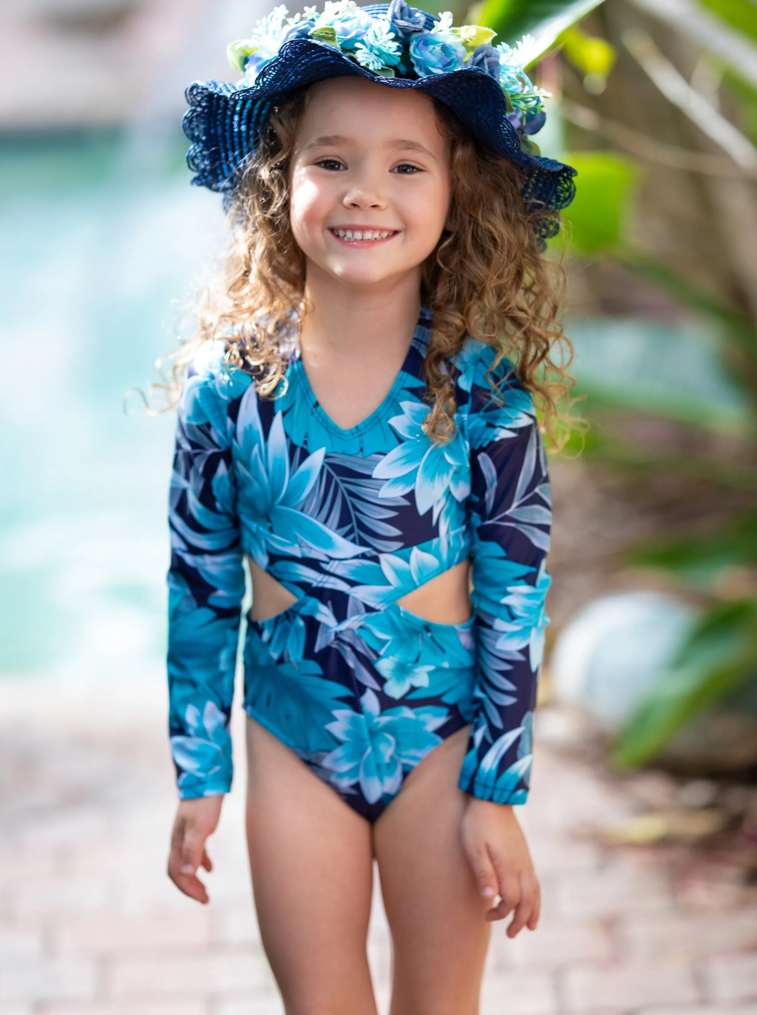 Tropical Breeze Rash Guard Swimsuit