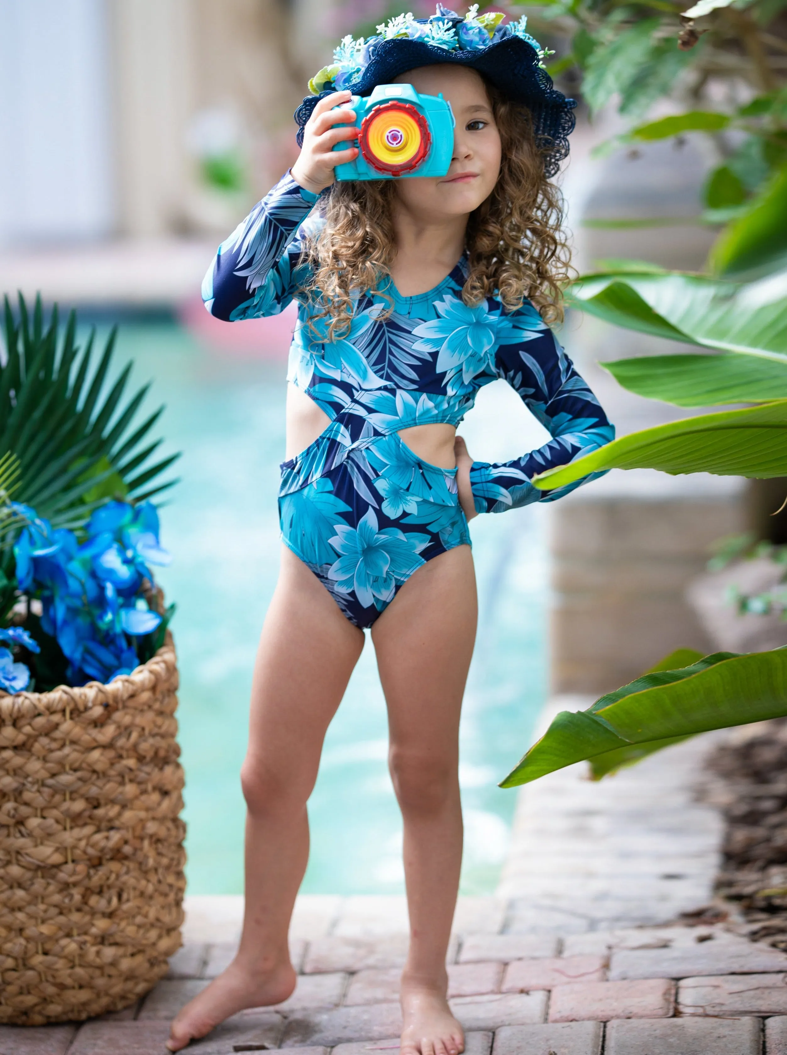 Tropical Breeze Rash Guard Swimsuit