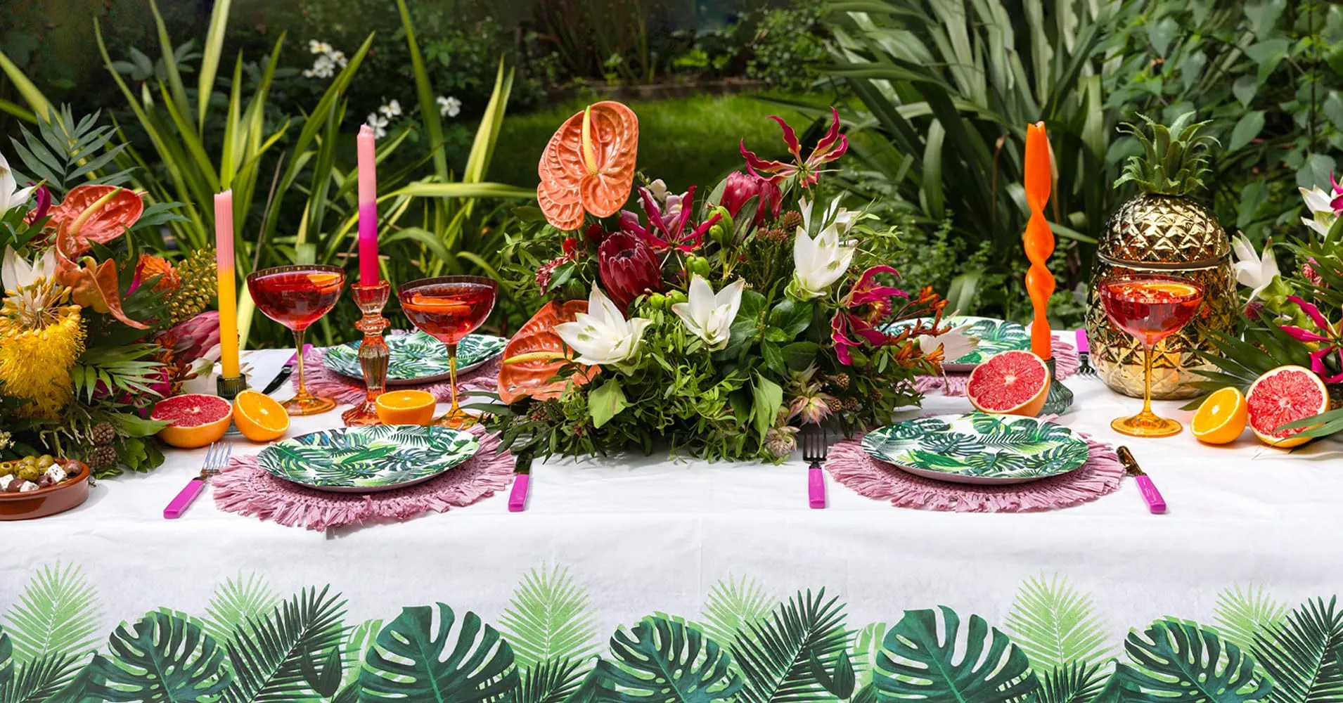 Tropical Paper Table Cover