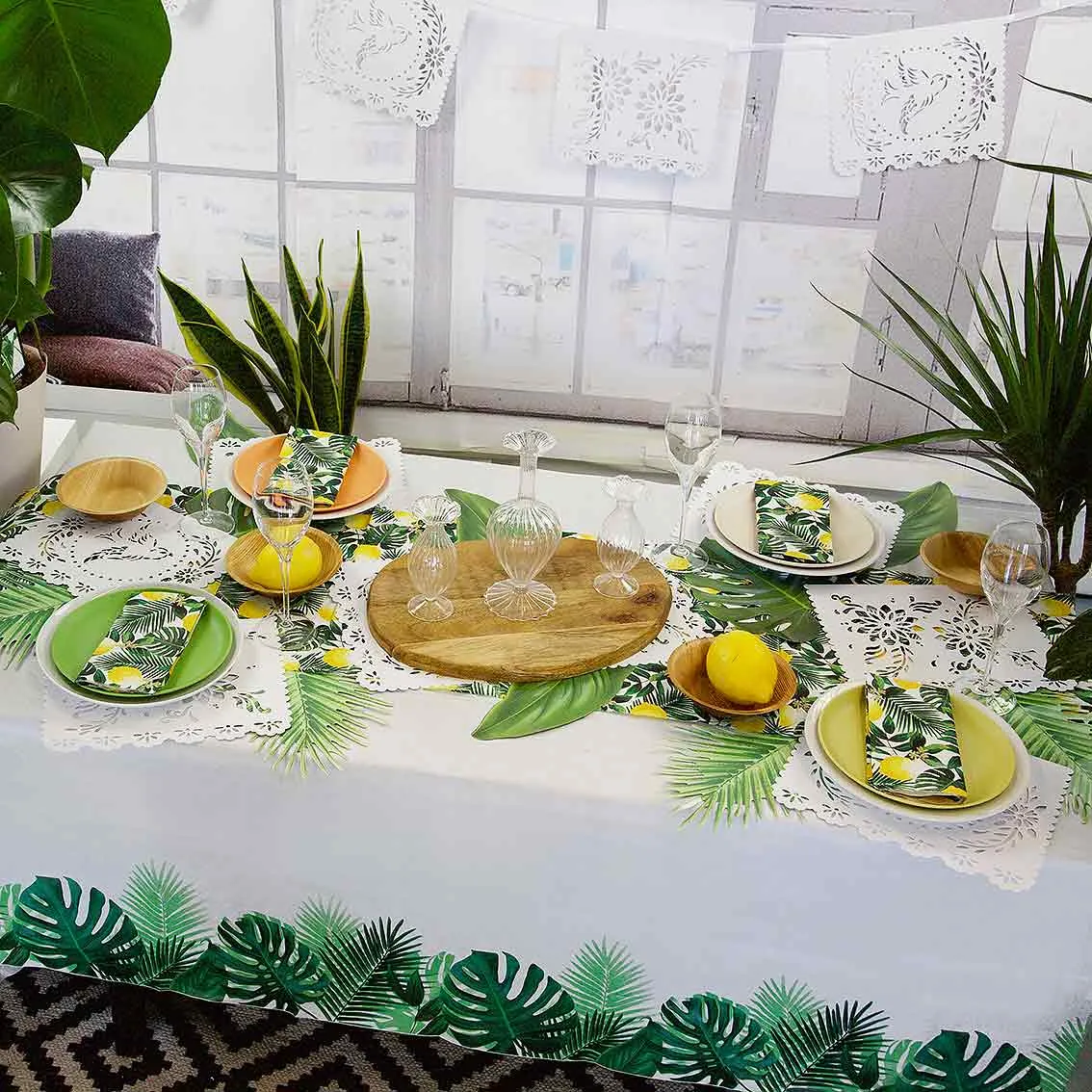 Tropical Paper Table Cover