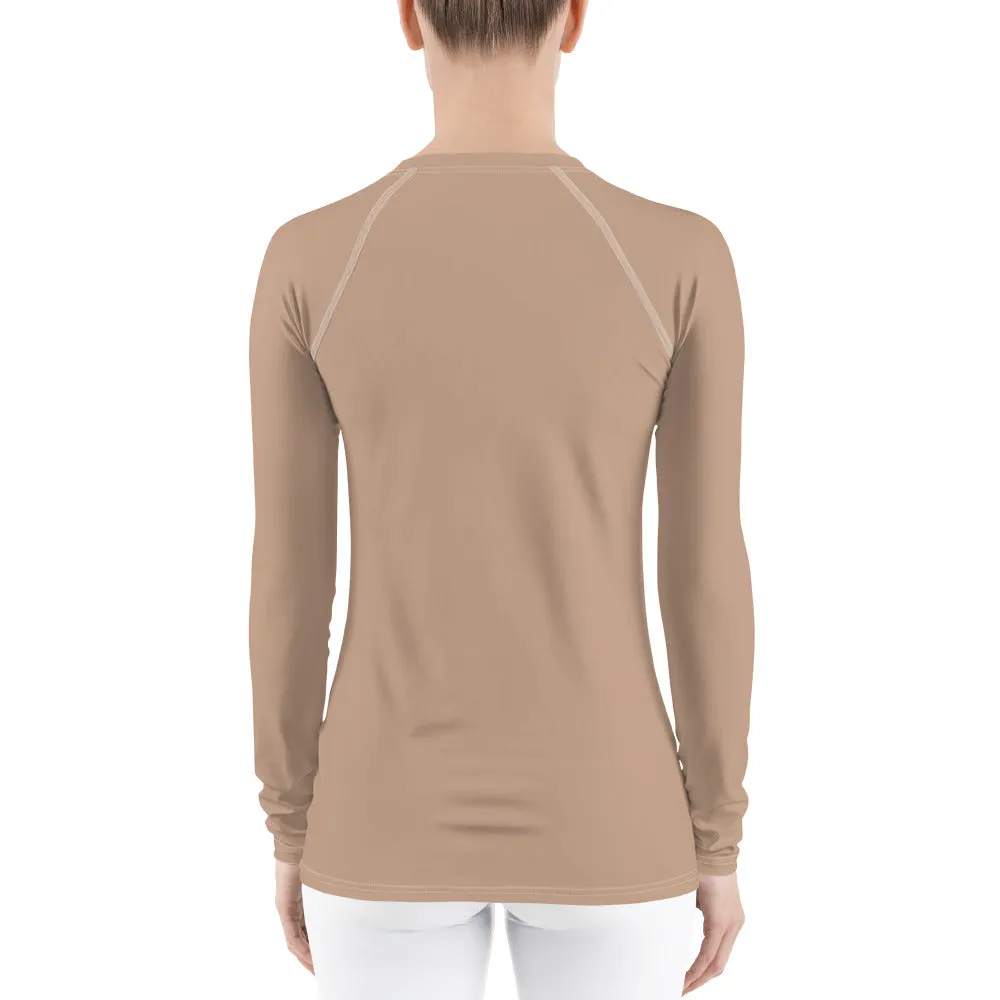 UPF 50 LONG SLEEVES RASH GUARD ALMOND