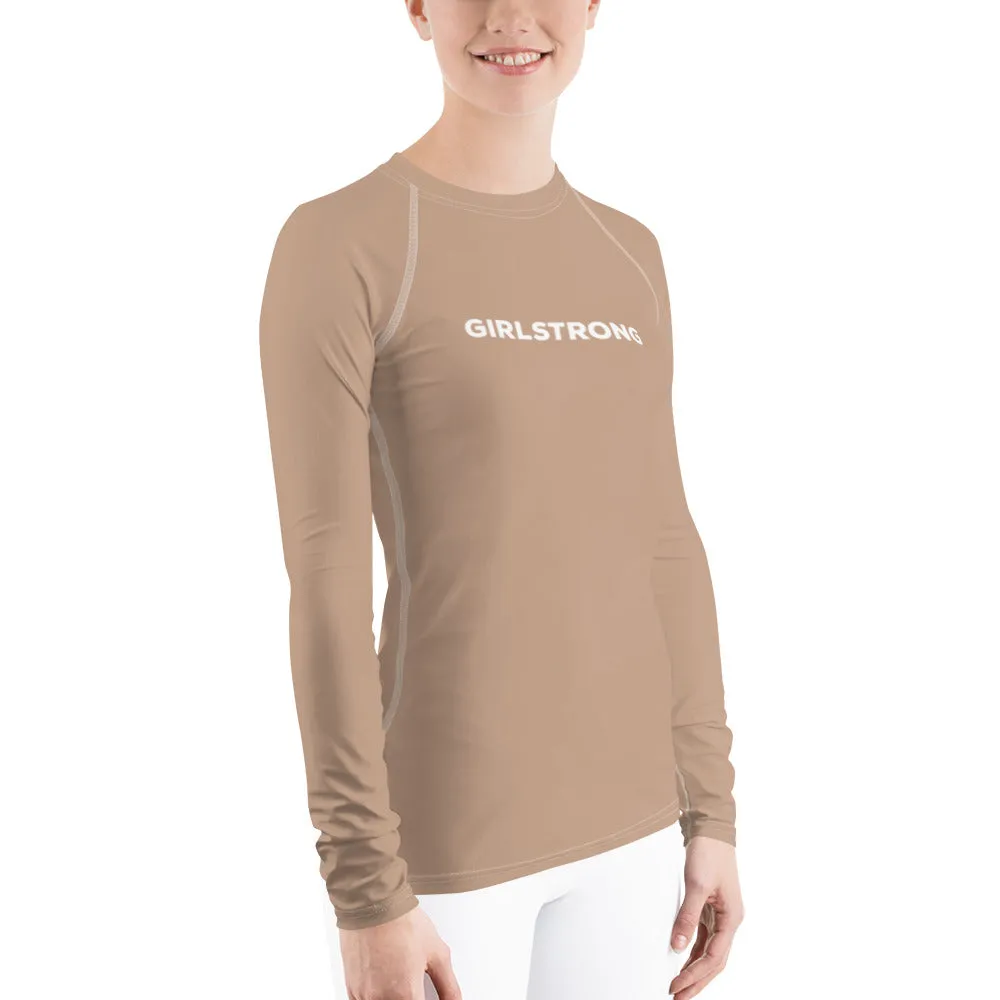 UPF 50 LONG SLEEVES RASH GUARD ALMOND