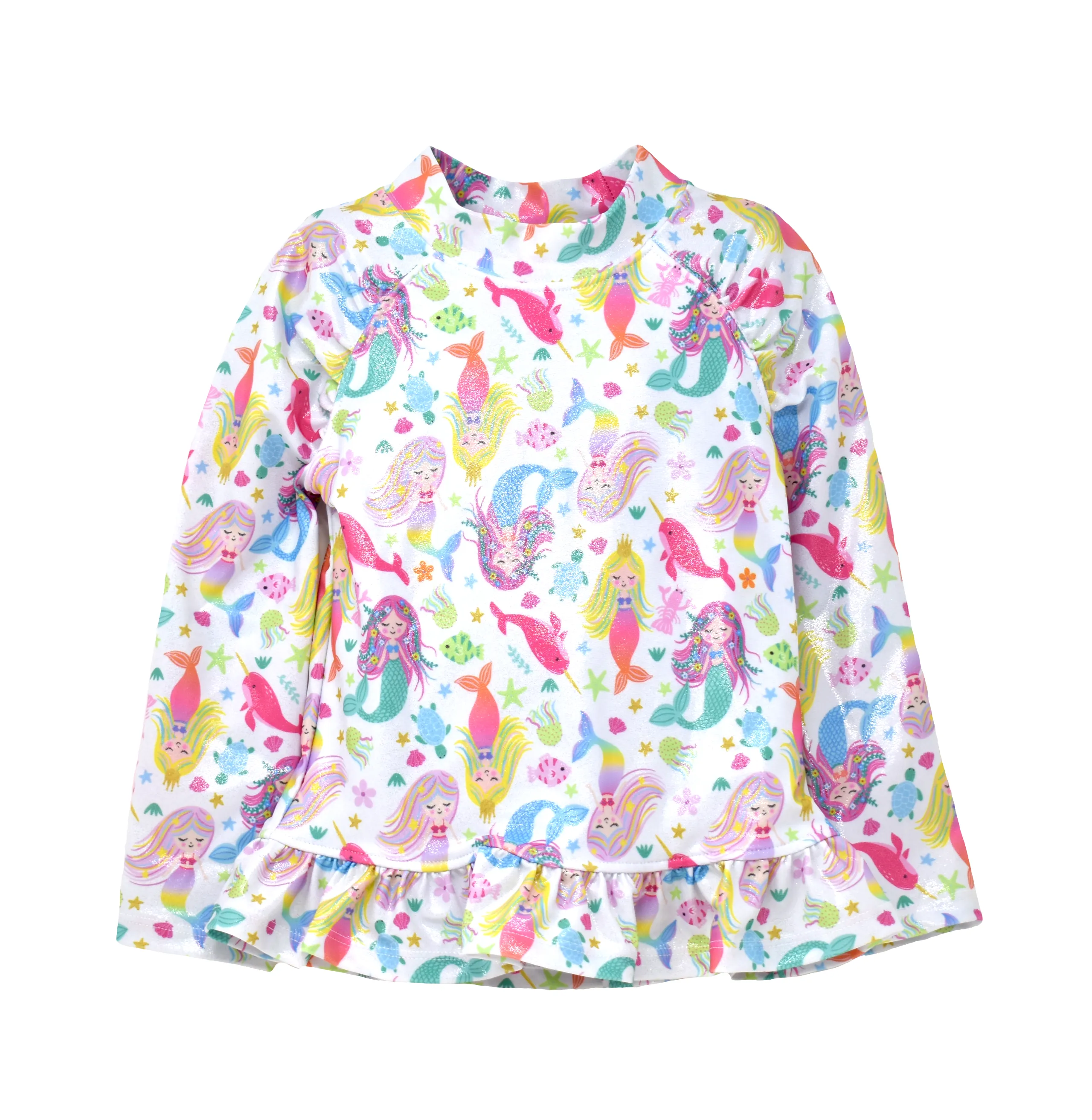 UPF 50  Ruffle Rash Guard - F