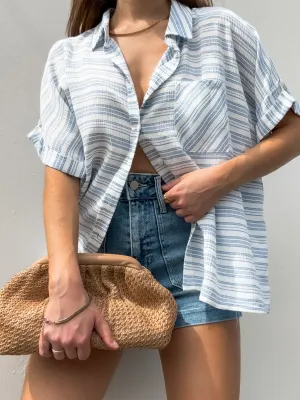 Verona Stripe Button Up in Blue