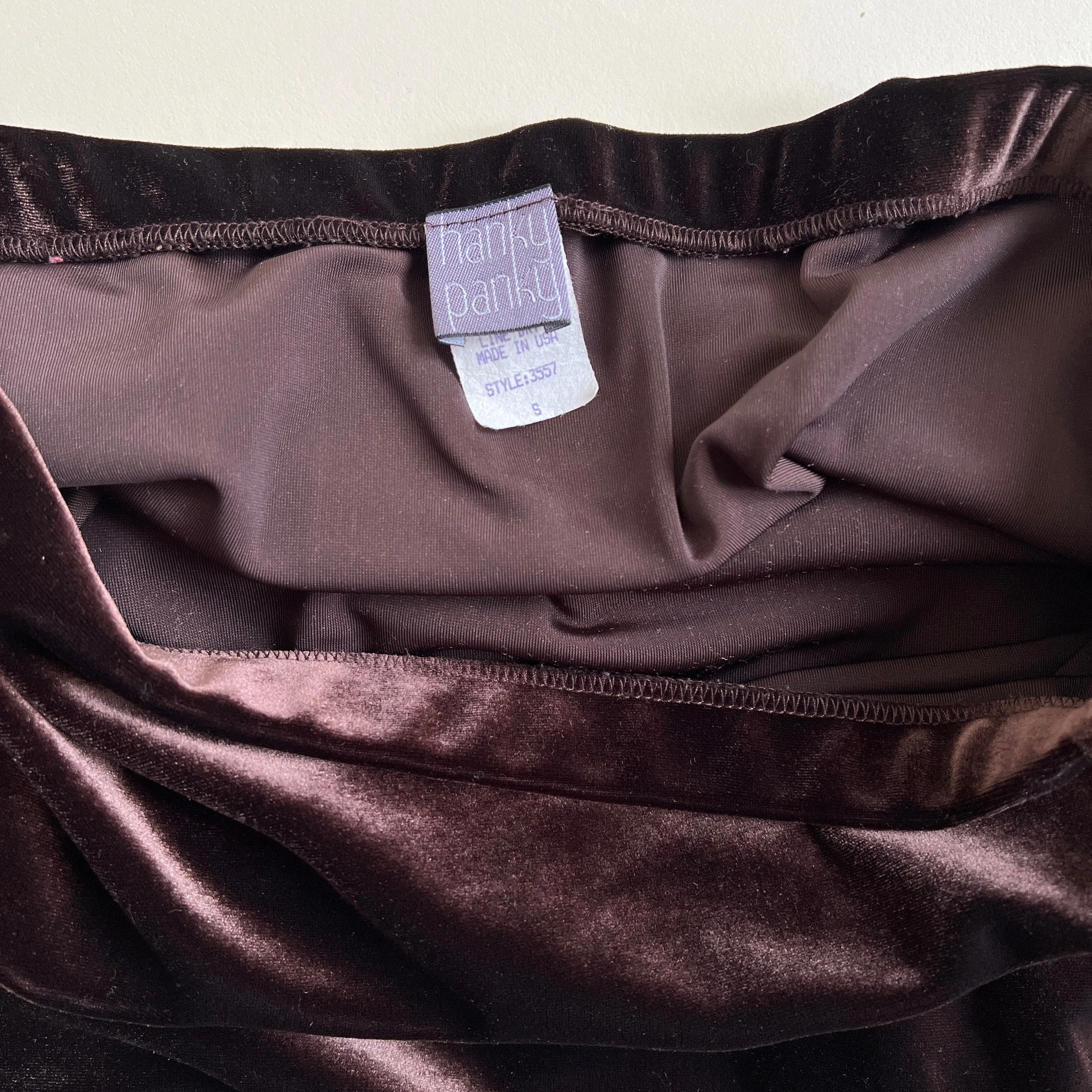 Vintage 90s brown velvet maxi skirt - S/M