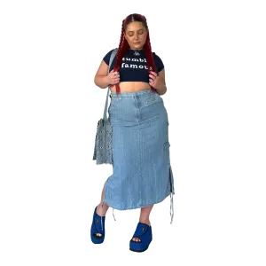 Vintage Denim Maxi Skirt (XL)