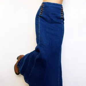 Vintage Denim Maxi Skirt