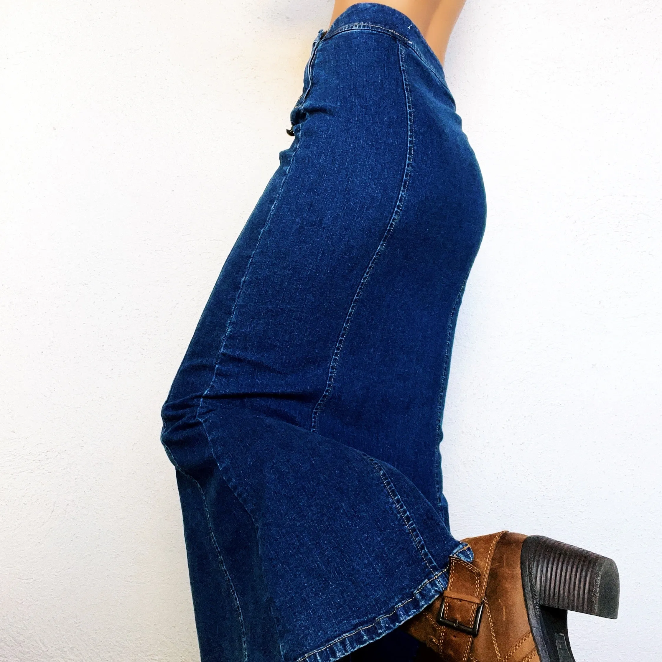 Vintage Denim Maxi Skirt