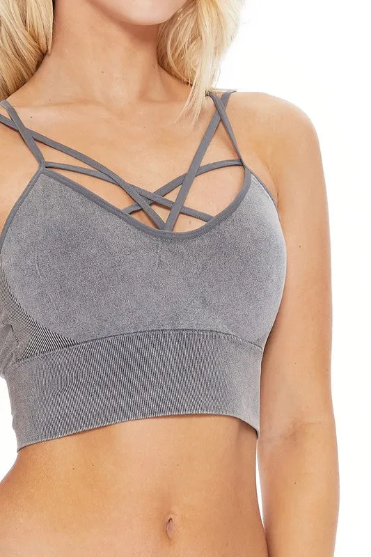 Vintage Wash Lattice Front Bralette