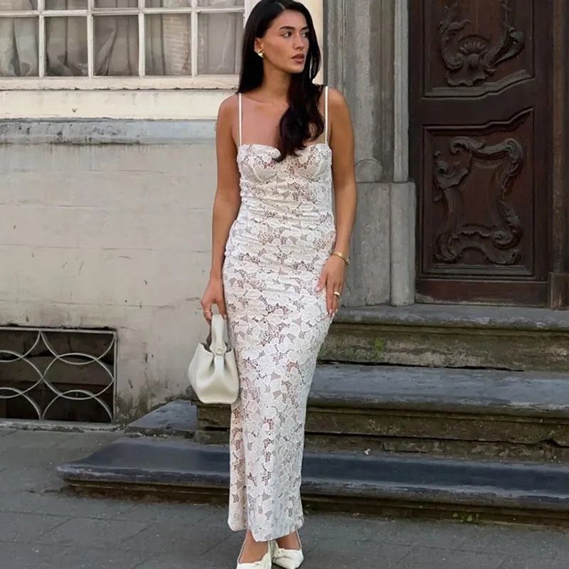 Vvsha Mireille Lace Maxi Dress