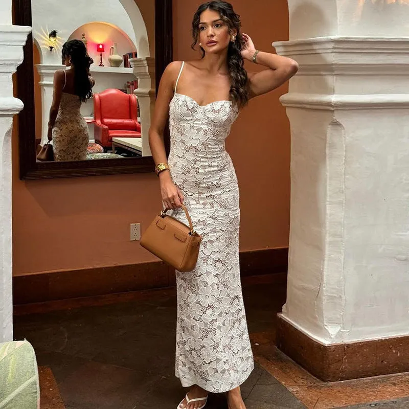 Vvsha Mireille Lace Maxi Dress