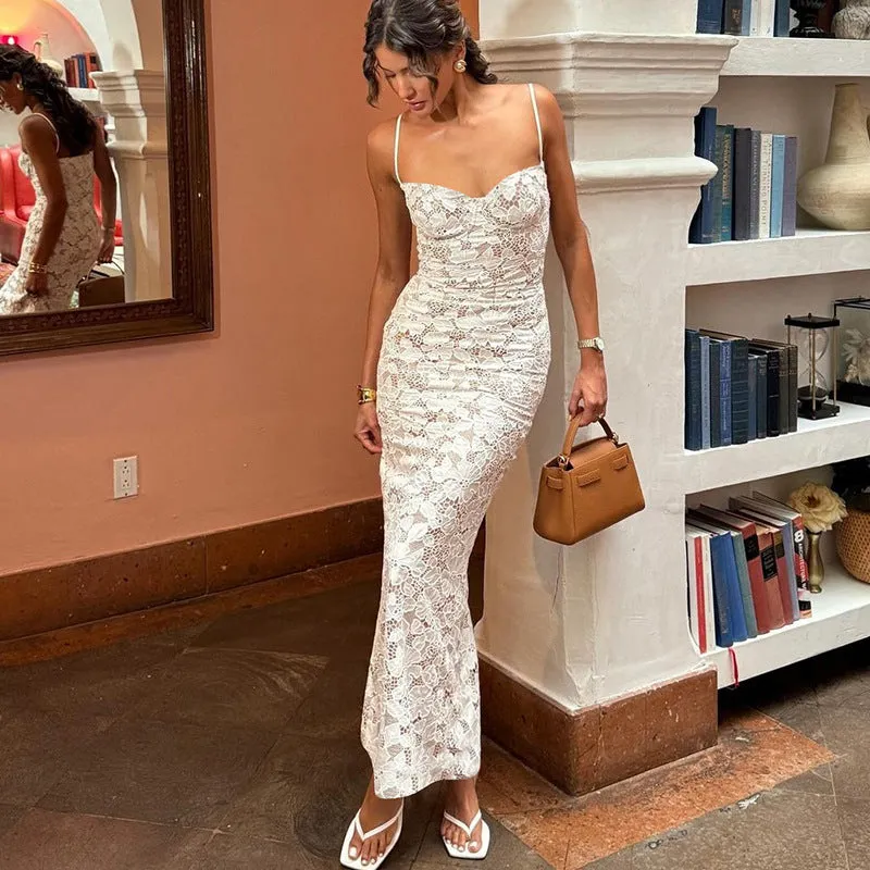 Vvsha Mireille Lace Maxi Dress