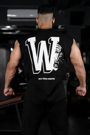 W TIGER FURY MUSCLE TEE (BLACK)