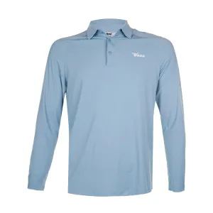 WAAC Korea Logo Men's Long Sleeve Polo (Blue)