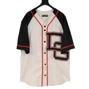 White Black Striped Free Love Baseball Jersey