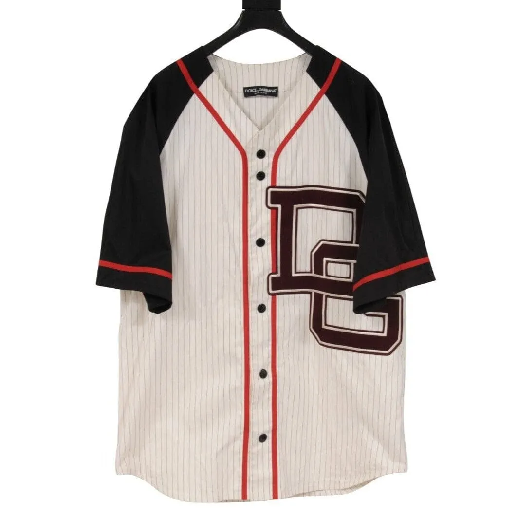 White Black Striped Free Love Baseball Jersey