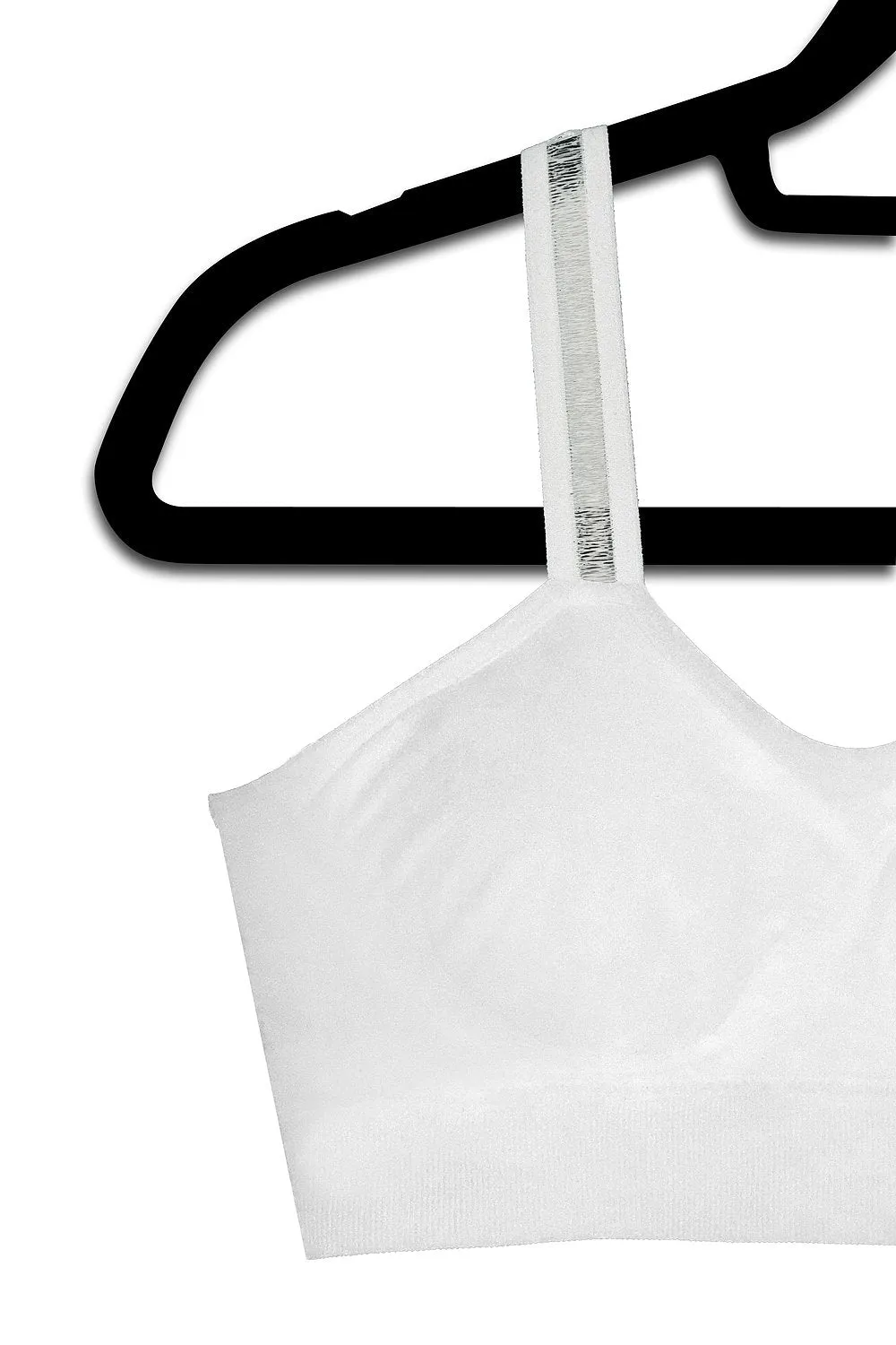 White Bra, Sheer Strap PLUS