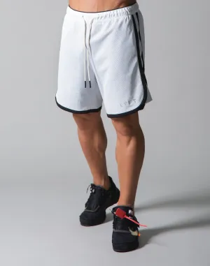 Wide Mesh Shorts - White